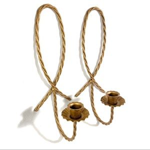Vintage Bronze Rope Candle Holder Sconces